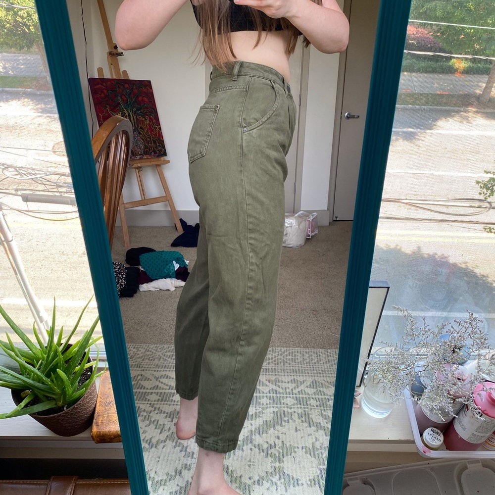 Khaki Zara high waisted Jeans